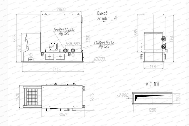 Чертеж котла КВм 1.86 с ТЛПХ