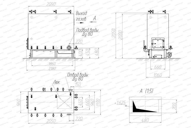 Котел КВм 0.35 с РПК чертеж