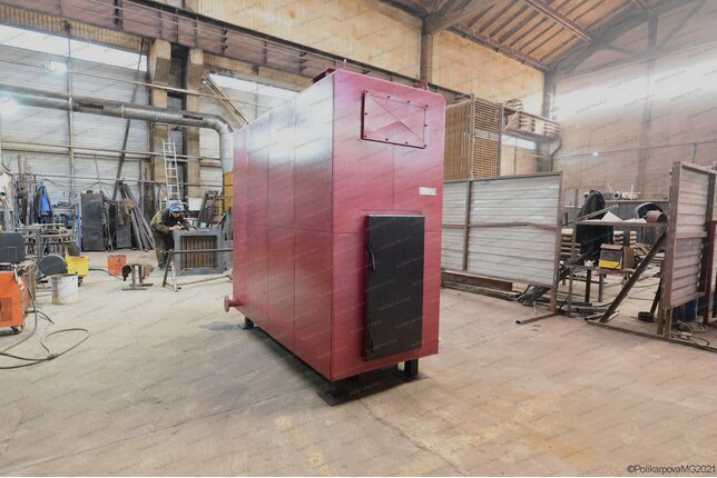 Дровяной котел 0.3 МВт с большой топкой твердотопливный